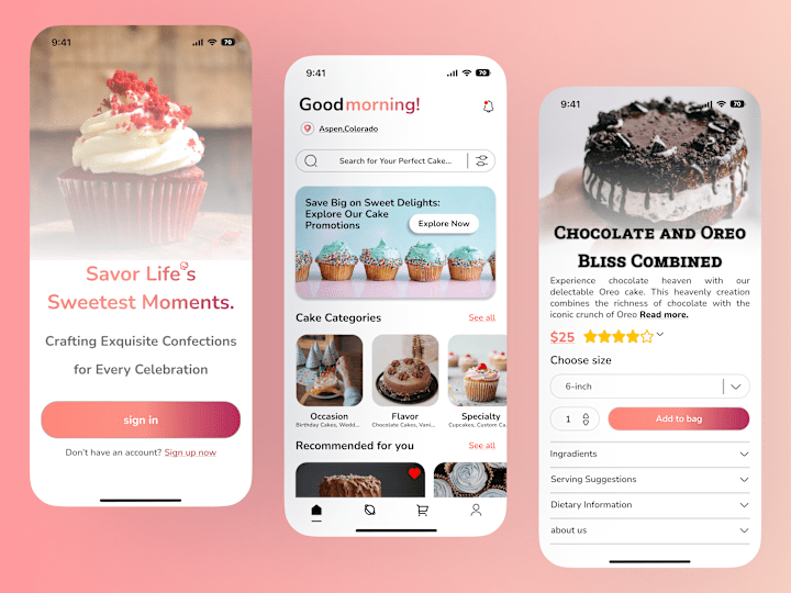 Cover image for bakery app (Ui design)