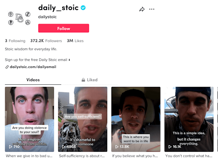 Cover image for Daily Stoic & Ryan Holiday Tiktok 