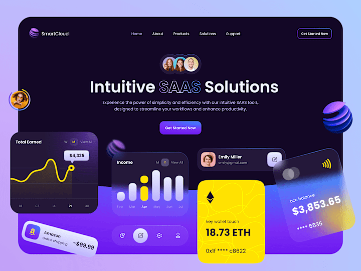 Cover image for SAAS Website Design - SmartCloud