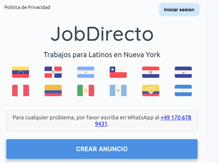 Cover image for Jobdirecto, a job portal for Hispanic immigrants in New York