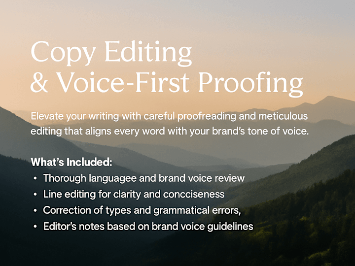 Cover image for Polished, On-Brand Copy Editing Package