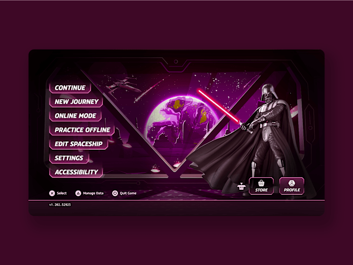 Cover image for Darth Vader game - Main menu experience