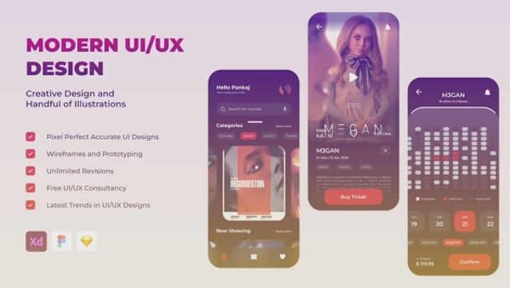 Cover image for I will expert mobile app ui ux design, website ui ux design