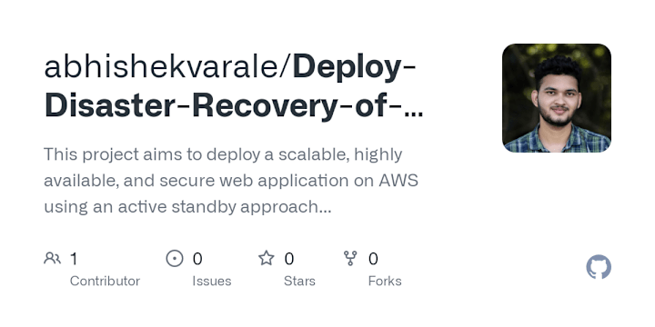 Cover image for abhishekvarale/Deploy-Disaster-Recovery-of-Workloads-on-AWS-War…