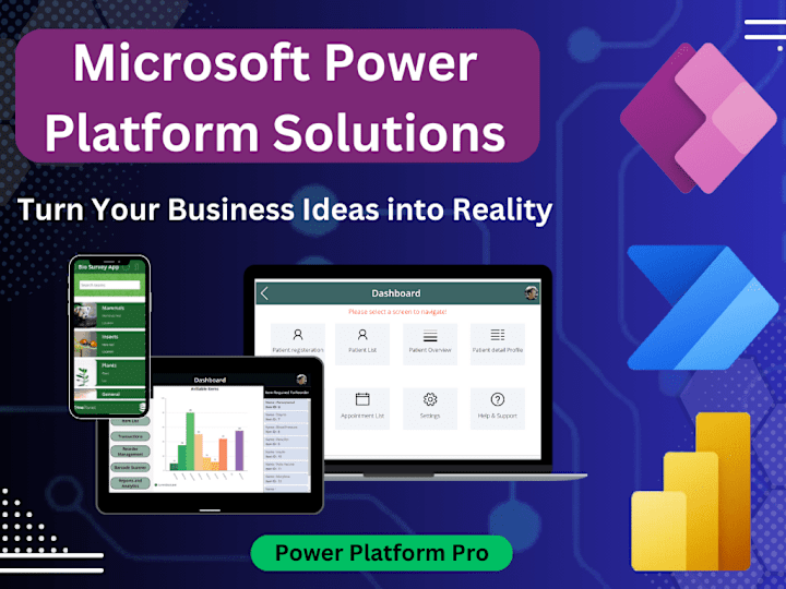 Cover image for Microsoft Power Apps , Power Automate, and Power Bi Solutions