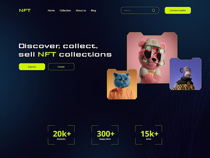Cover image for NFT marketplace | Landing page design 