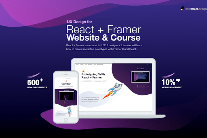 Cover image for UX DESIGN: REACT+FRAMER WEBSITE & COURSE