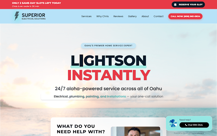 Cover image for Hawaiian Electrician Identity: Branding + AI Receptionist