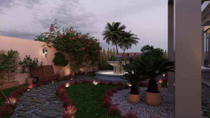 Cover image for Mediterranean-Style Landscape Design for 2-Kanal Home