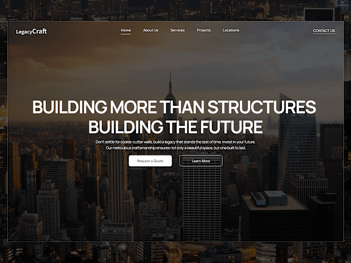 Cover image for Legacy-Craft Landing Page Design and Development