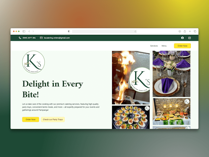 Cover image for Landing Page Development for K's Catering Services