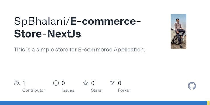 Cover image for SpBhalani/E-commerce-Store-NextJs