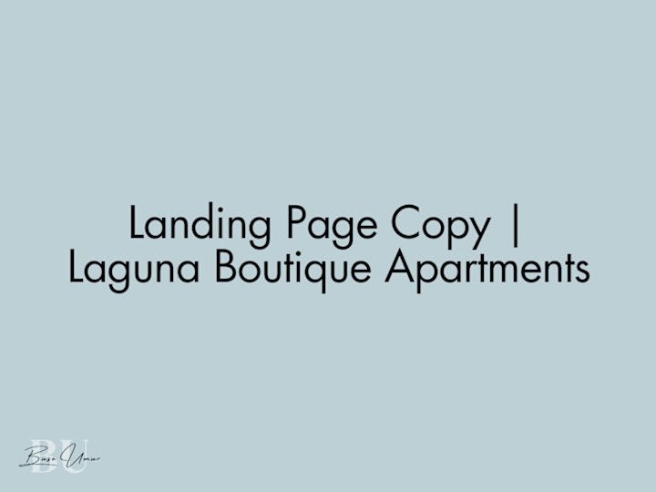 Cover image for 🏡 Landing Page Copy | Laguna Boutique Apartments