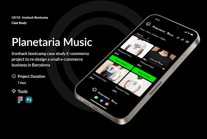 Cover image for Planetaria Music - Small e-commerce Responsive website  redesign