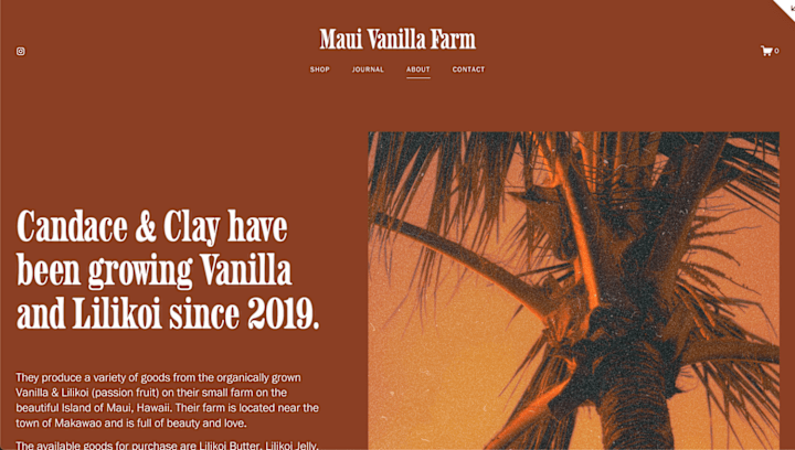 Cover image for E-commerce Web Design - Maui Vanilla Farm