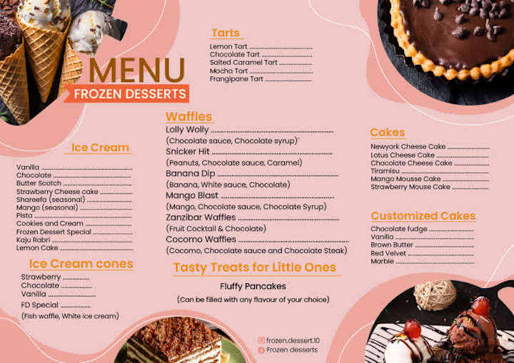 Cover image for Menu Design Of A Dessert Shop