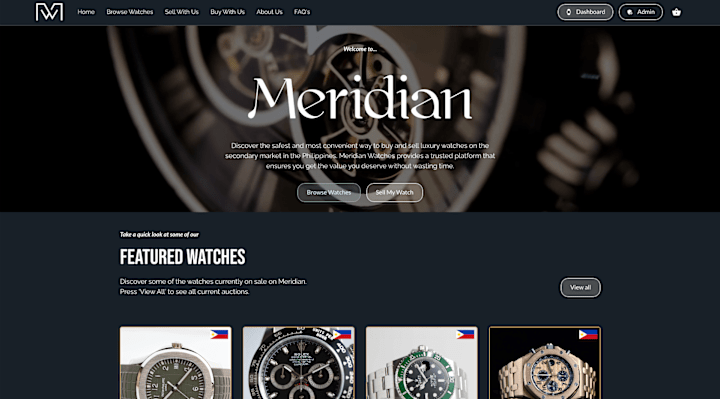 Cover image for Meridian: Auction platform for Luxury Watches