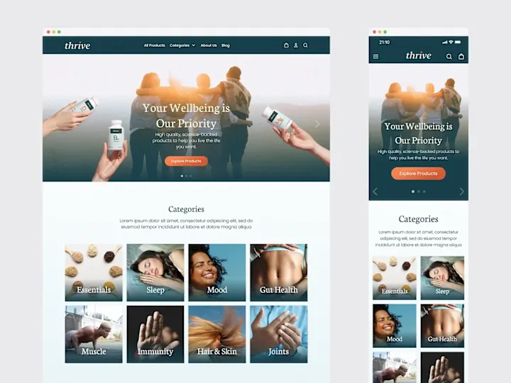 Cover image for Thrive - Supplements Store Website