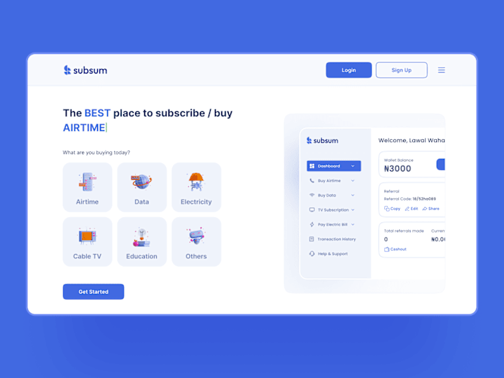 Cover image for Subsum Subscription Website