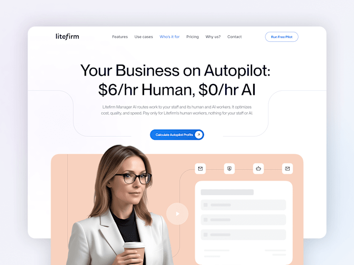 Cover image for AI-Powered Business Automation Website - Litefirm