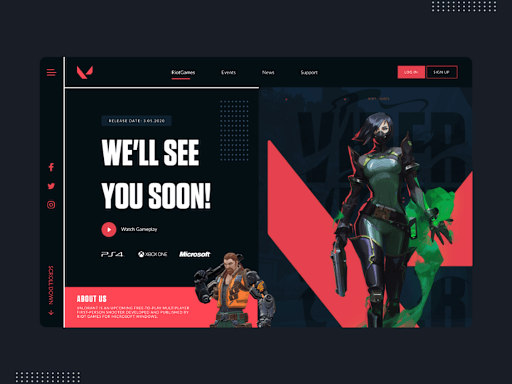Cover image for Valorant UI Design Concept | Rish Designs