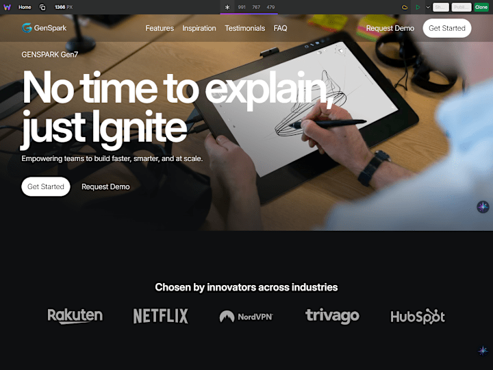 Cover image for Gen Spark website in WebStudio