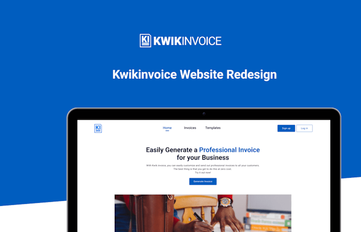 Cover image for Kwik Invoice- Website Redesig