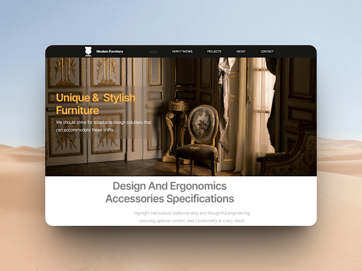 Cover image for MORDERN FURNITURE WEBSITE DESIGN