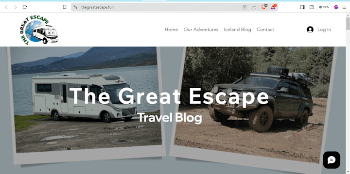 Cover image for Travel Blog Website Design: "The Great Escape