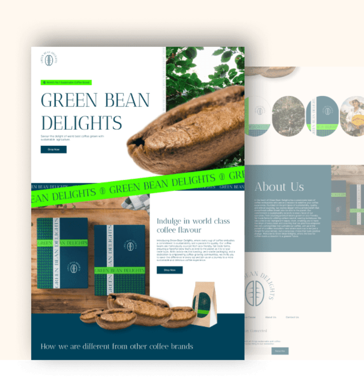 Cover image for Green Bean Delights Landing Page Design and Development