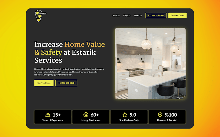 Cover image for Electrician Website | Estarik Services 