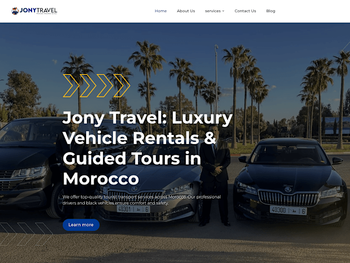 Cover image for Jony Travel: Luxury Vehicle Rentals & Guided Tours in Morocco