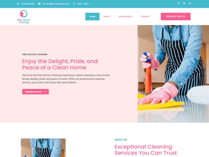 Cover image for Create cleaning website, office cleaning, house cleaning website