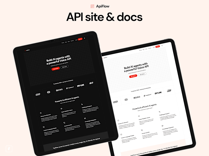 Cover image for ApiFlow template: design & Framer development