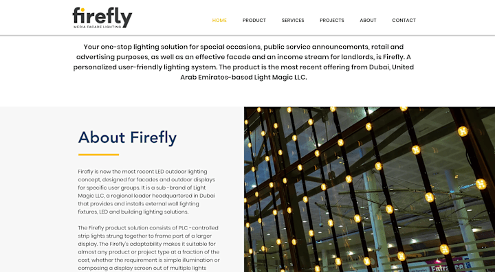 Cover image for Firefly facade lighting - Website/emailer