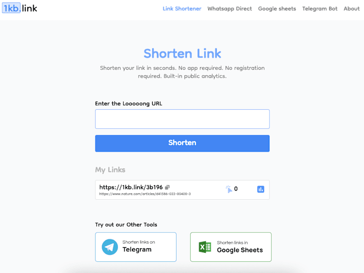 Cover image for 1kb Link Shortener with Analytics Free 🚀 - 1kb.link