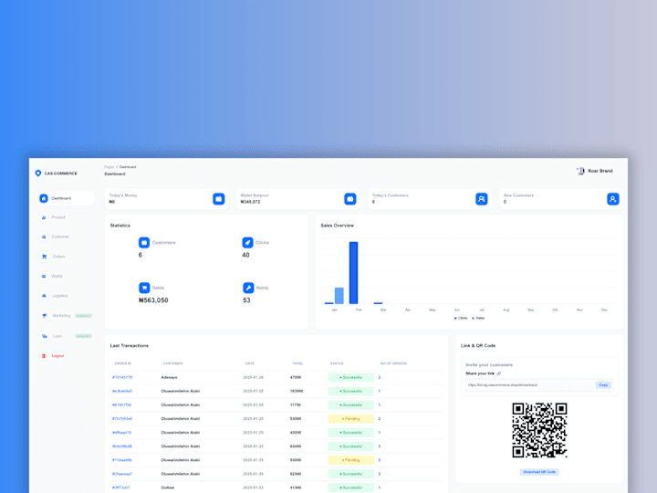 Cover image for Cas Commerce Merchant Dashboard