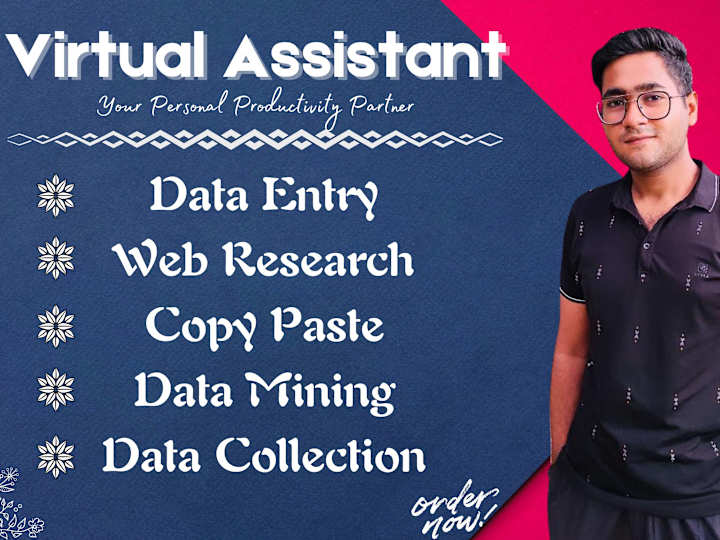 Cover image for  Virtual Assistant for Data Entry,Web Research,Copy Paste & More