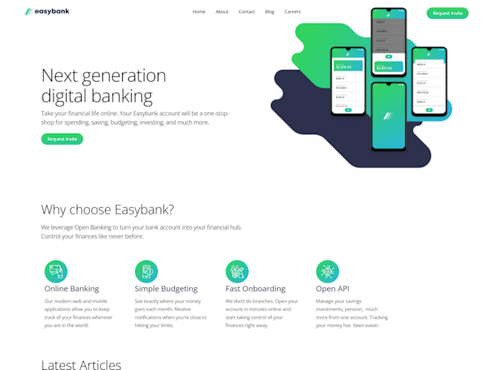 Cover image for Easy Bank Landing Page