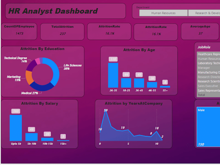 Cover image for HR Analyst Dashboard Power