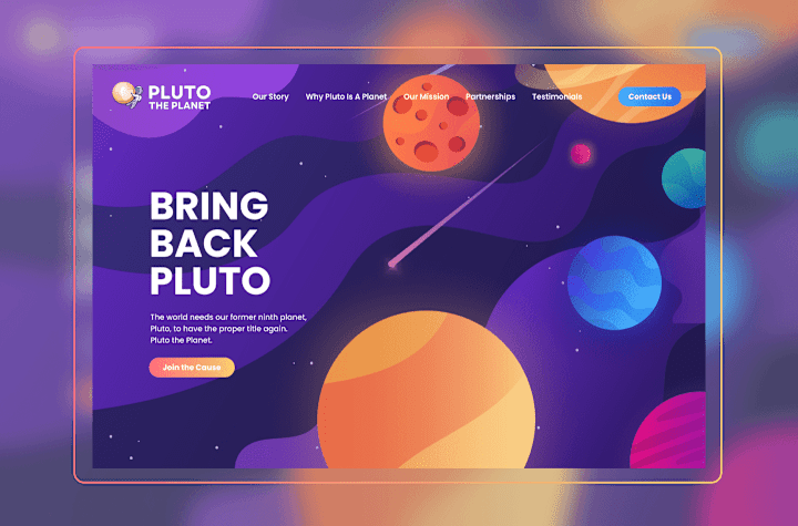 Cover image for Bring Back Pluto | Landing Page Design