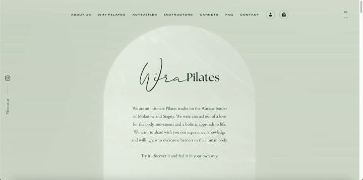 Cover image for WiraPilates - Created Minimalistic Page with Custom Calendar
