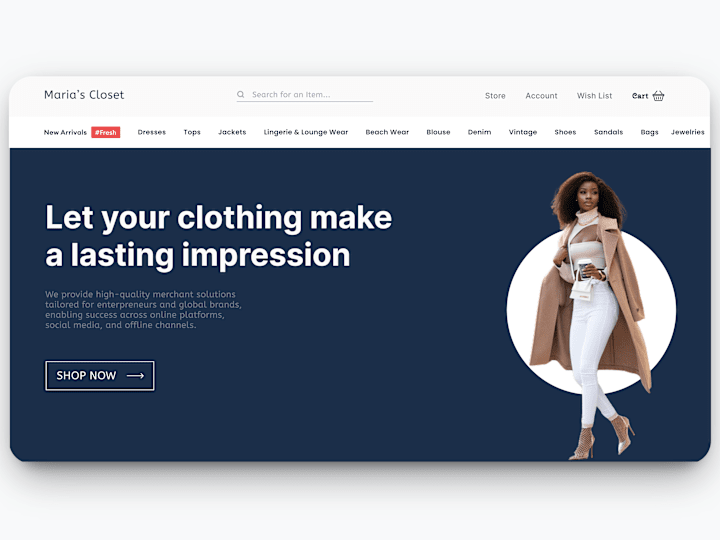 Cover image for Fashion E-Commerce Website Design