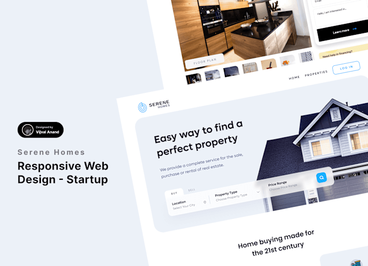 Cover image for Serene Homes Web Design - Real Estate Startup