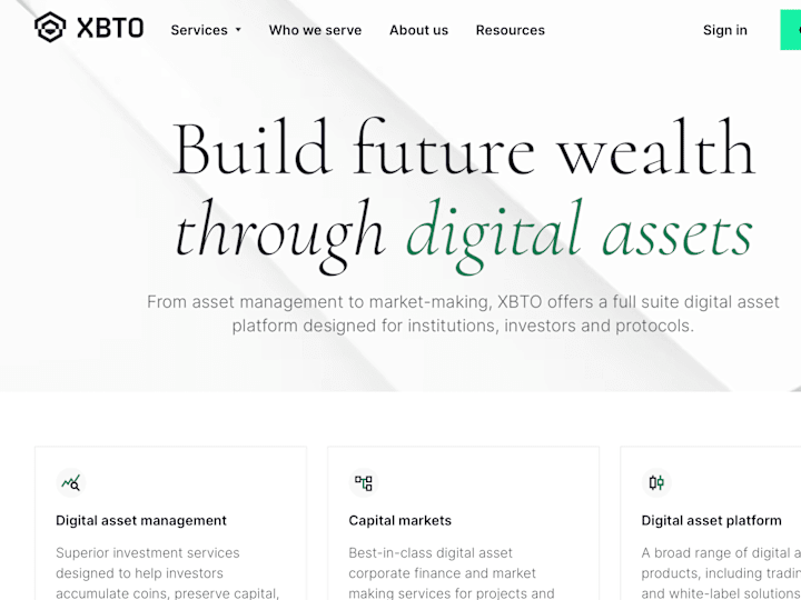 Cover image for Webflow development for XBTO