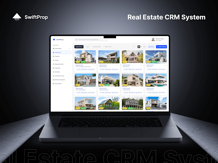 Cover image for Real Estate CRM System on Behance