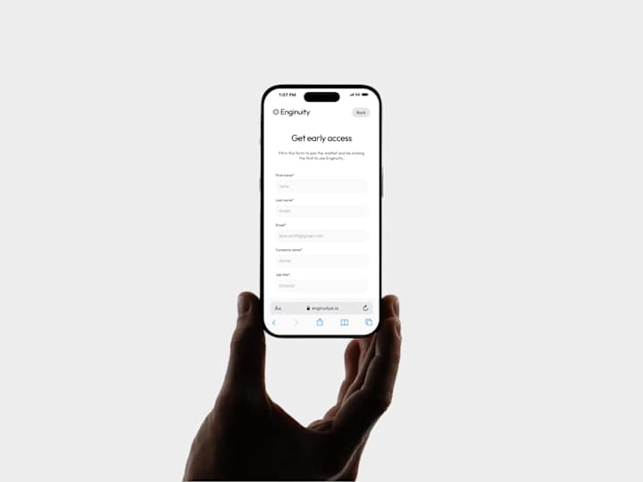 Cover image for Enginuity – Landing Page