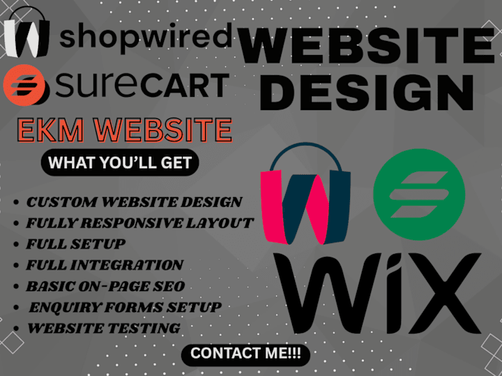 Cover image for Design a shopwired ecommerce website wordpress duda wix website