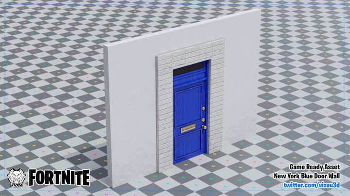 Cover image for Fortnite Wall Asset: NY Blue Door