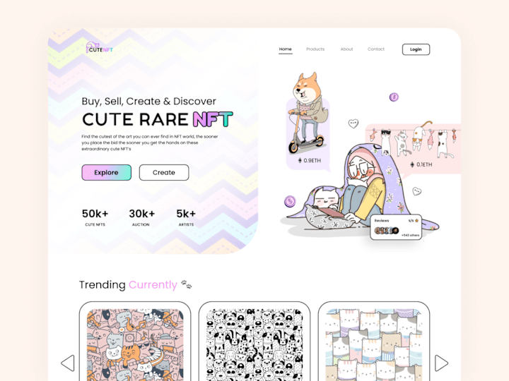 Cover image for Cute NFT Landing Page Website